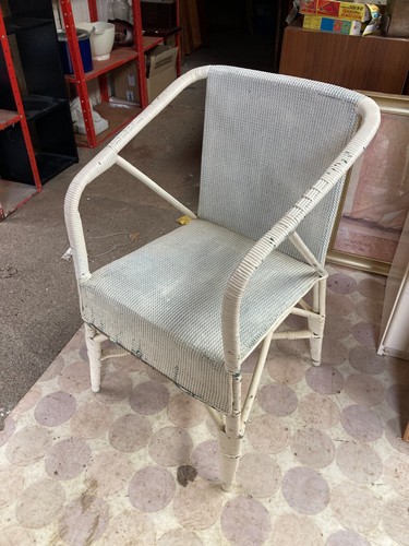 White painted woven - woven, armchair
