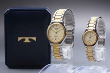 Near MINT w/ Box Paper Technos Berryear Two-tone Pair Watch 160030.31 260030.54