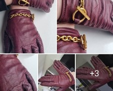 Mulberry Oxblood Calfskin Gloves 