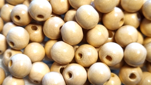 Wood beads glossy round 10mm - beads,