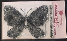 Decorative Butterfly flowers floral sentiment Woodware clear craft stamp set