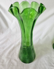 Tall Art nouveau green glass