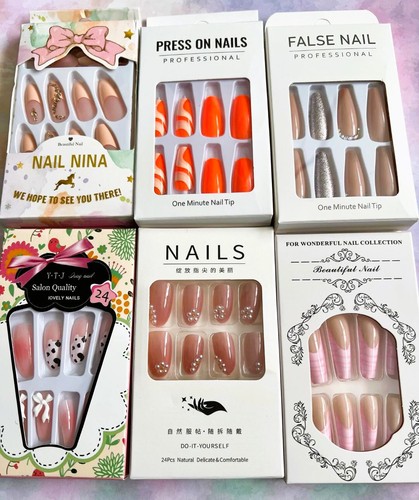 Medium long false nails - long,