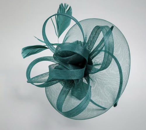 Dark green fascinator - dark,