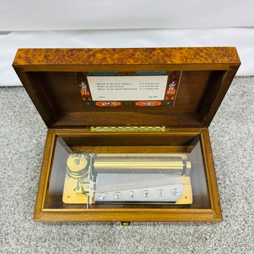 Vtg reuge music burled wood - burled,
