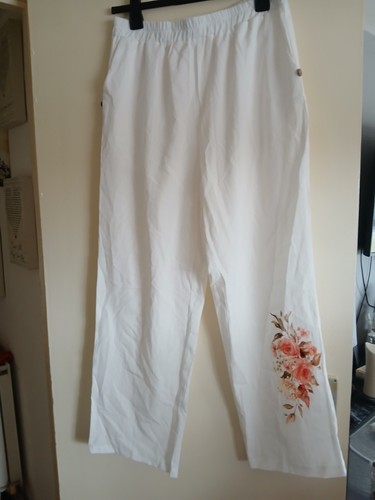 Crisp white crinkle trousers - white,