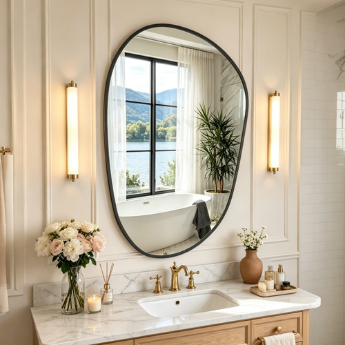 Asymmetrical wall mirror for - asymmetrical,