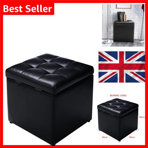 Faux leather ottoman storage - ottoman,