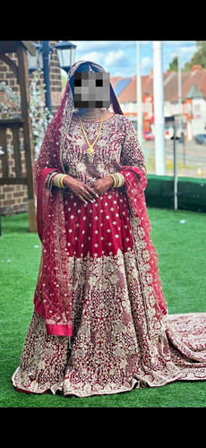 Red asian lace wedding dress - ,