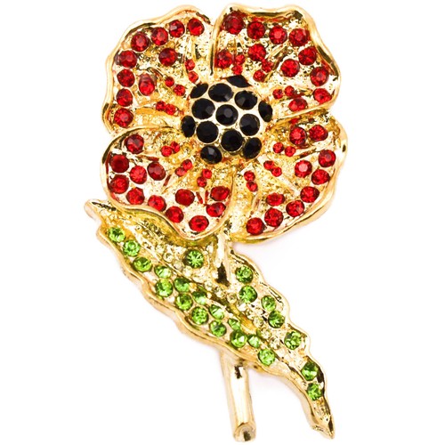 Red pin brooches - red,