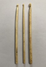 Vintage Bovine Bone Crochet Hooks x 3