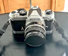 Nikon FM 35mm SLR Film Camera With 50mm Nikon Lens and Case in vgc