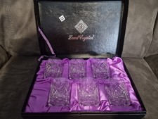 Boxed set of 6 Edinburgh Crystal "Lomond" LARGE Whisky Glasses