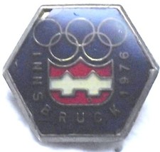 Winter Olympics - Winter Olympic Games Innsbruck 1976 vintage  enamel  badge