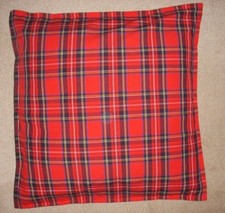 Christmas TARTAN Cushion Cover Decoration RED 16x16" made in the UK 100% cotton
