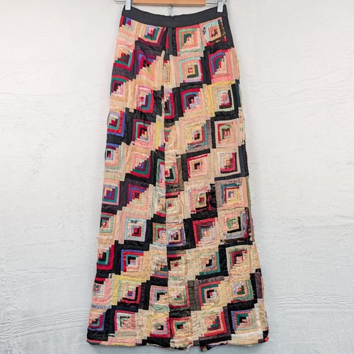 Vtg log cabin maxi skirt - vtg,