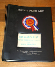 BMC Service Parts List The Vanden Plas 3 Litre and 4 Litre Princess 1967 AKD3535