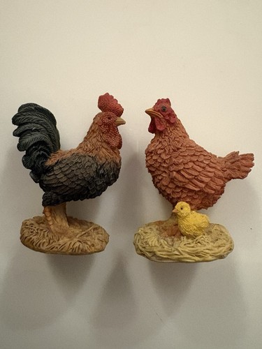 Vintage resin chickens hens - vintage,