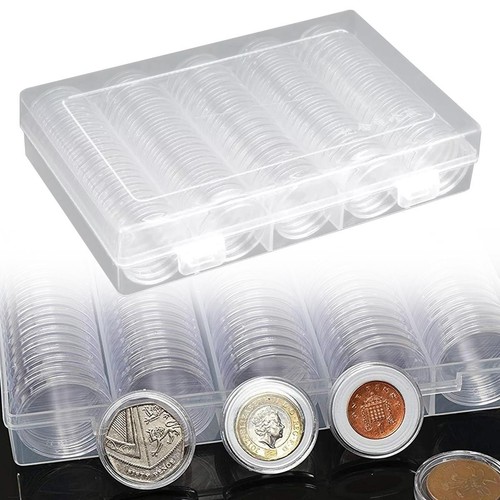100pcs coin cases capsules - 100pcs,