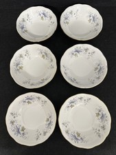 Colclough Rhapsody Bowls soup dessert blue flower bone china vintage 16cm t3515