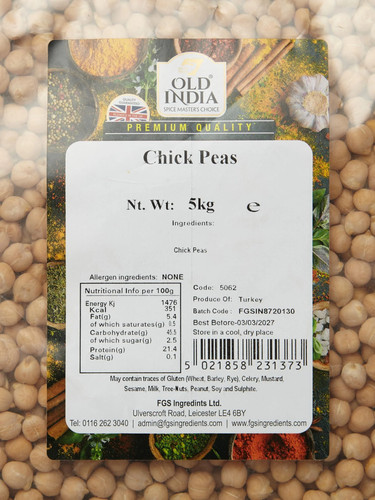 Old india chick peas 5kg - india,