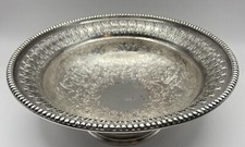 Antique Barker Ellis Silver Plate Ornate Pedestal Serving Bowl Menorah Mark