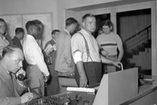 Students visiting a telephone