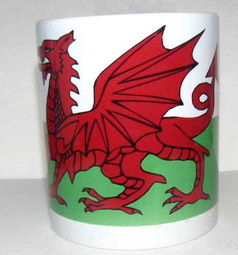 Welsh dragon ceramic mug - welsh, dragon,ceramic