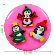 Christmas Penguins Silicone Mould by Fairie Blessings