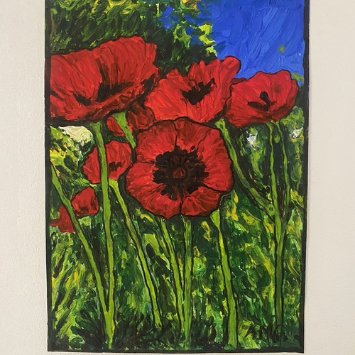 Vibrant poppy painting - vibrant,