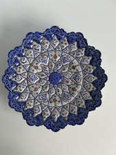 Minakari Persian Enamel Wall Hanging Hand painted, Signed, Velvet Gift Box