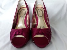 Debut Burgundy Satin Peep Toe