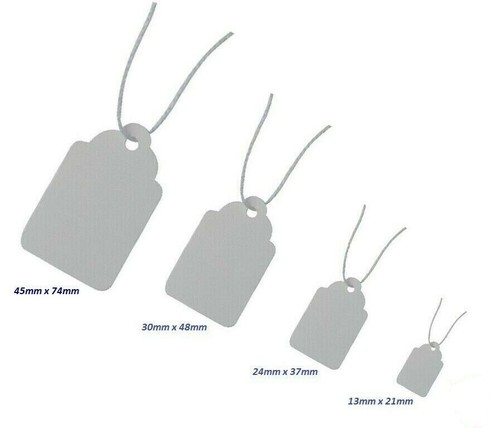 White strung tags swing - strung,