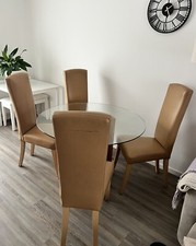Round Glass Table And 4 Chairs