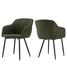 Goeurvant Dining Chairs Set of 2/4/6 Armchair Polyester Upholstered Chair Green