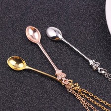 Gold Silver Color Tone Snuff Mini Tea Crown Mini Tea Spoon Vintage Royal Sn  