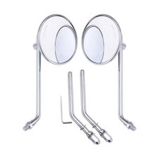 Chrome 8cm Round Motorcycle Rearview Side Mirrors for Honda Yamaha Kawasaki Cafe