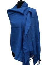 Tierack Wrap shawl rectangle tasselled blue sparkle viscose blend womens