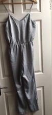 Topshop Jumpsuit Playsuit Silver Sleeveless Party Size UK 8