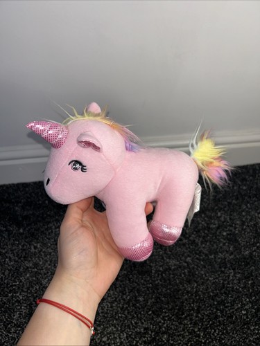 Pink unicorn soft toy - pink,