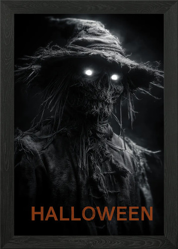 Halloween scarecrow framed - scarecrow,