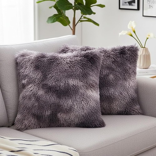 Pack faux fur cushion covers - 2-pack,
