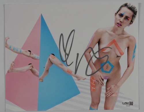 Miley cyrus jsa signed - miley,