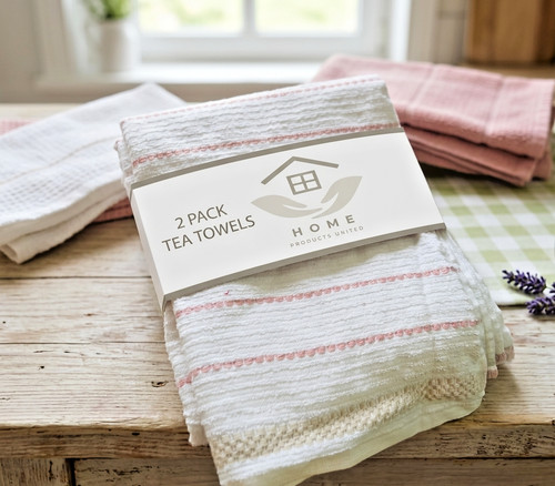 Rose pink tea towels - pink,