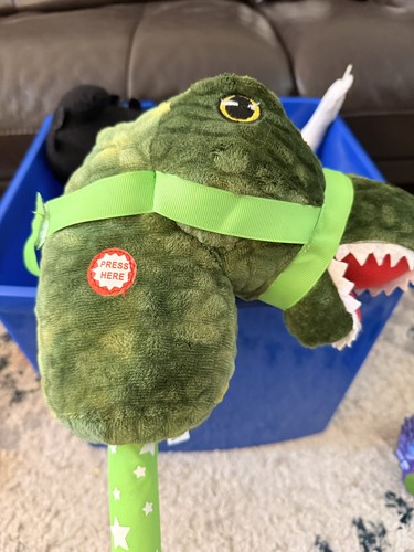 Large green plush dinosaur - plush,