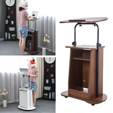 Mobile Lectern Podium Standing Height Adjustable Laptop Stand with Wheels