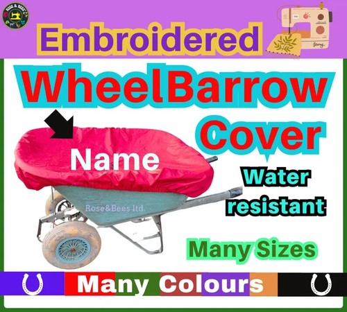 Embroidered wheelbarrow cover - embroidered,