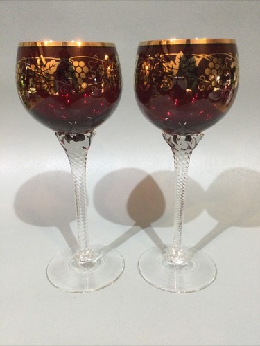 Bohemian glass ruby hock - x,
