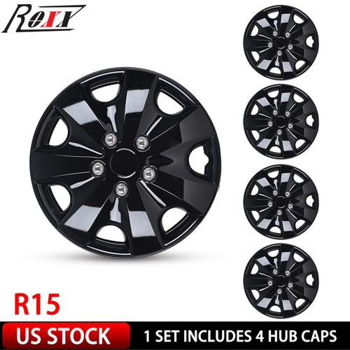 Black wheel covers snap on - black,