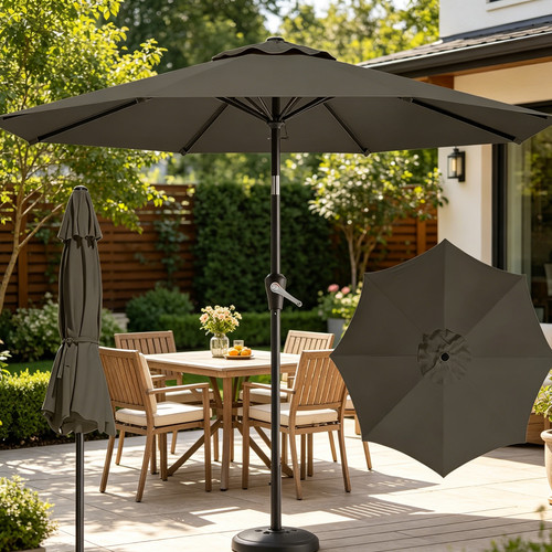 Grey garden umbrella with - 3m,